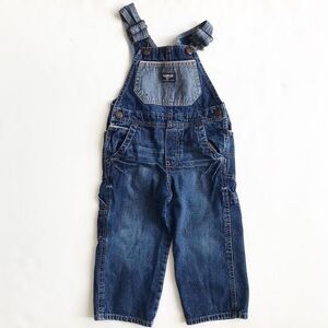 Oshkosh 2 tone blue denim overalls EUC 2T